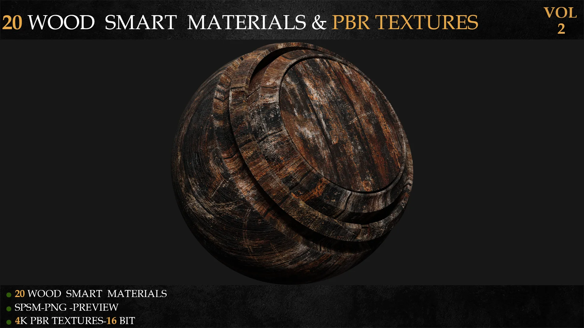 20 WOOD SMART MATERIALS & PBR TEXTURES-VOL 2