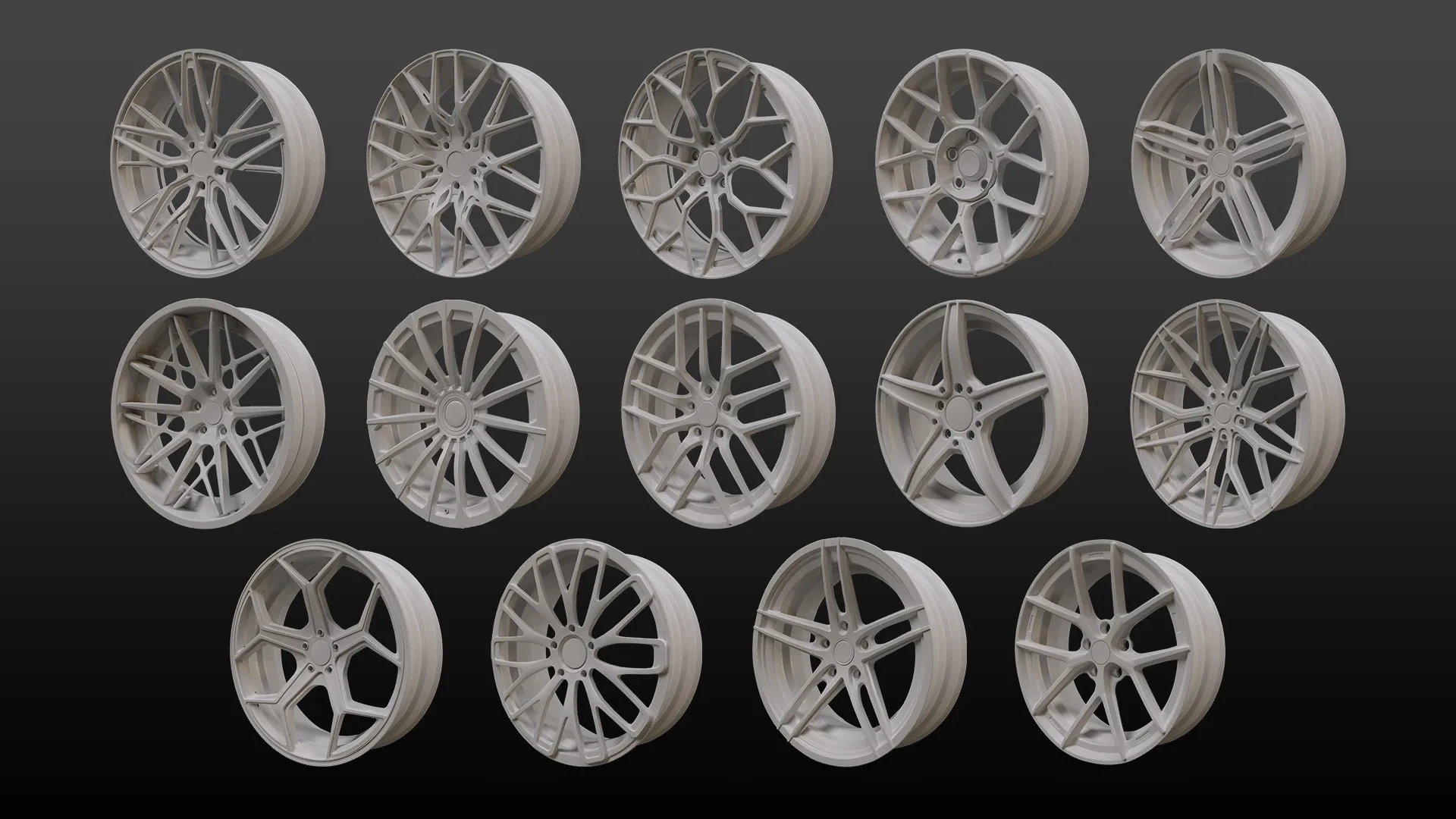 14 Super Sport Cars Rim Base Mesh (Game Ready)