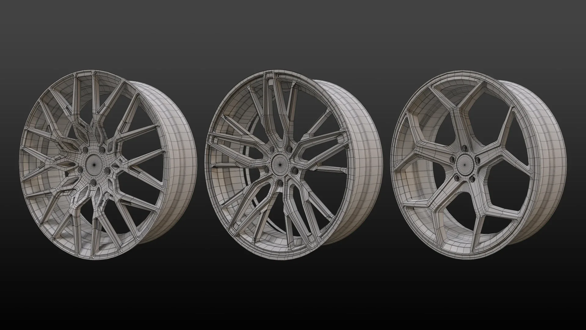 14 Super Sport Cars Rim Base Mesh (Game Ready)