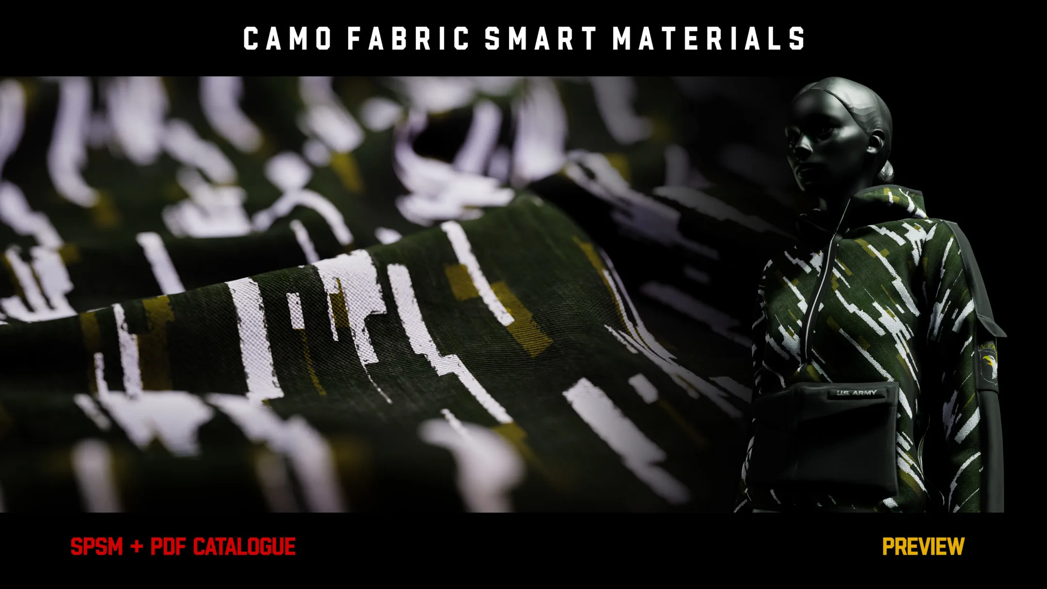 ” 15 High Detailed Camo Fabric Smart Materials ” (vol.1)