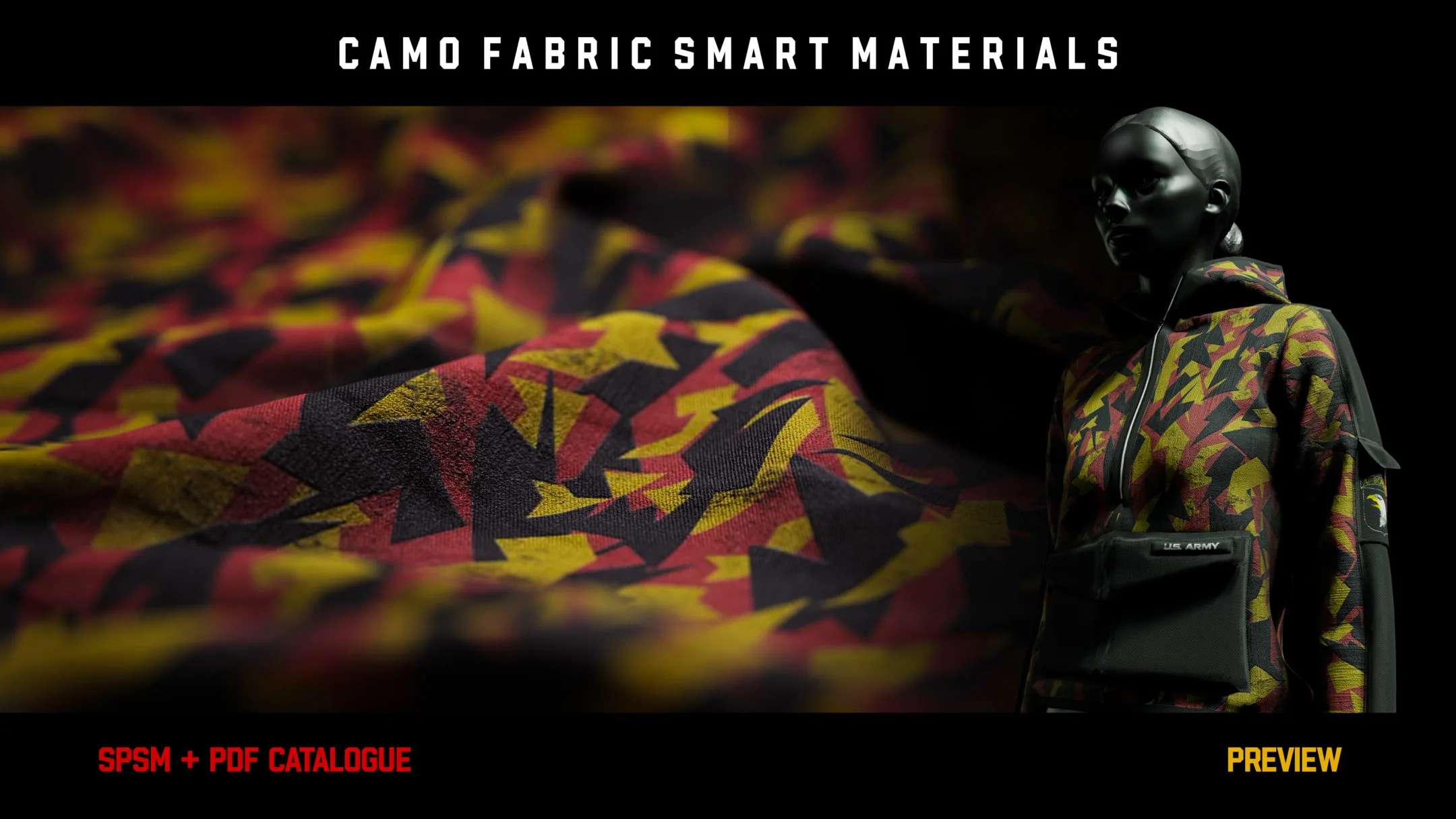 ” 15 High Detailed Camo Fabric Smart Materials ” (vol.1)