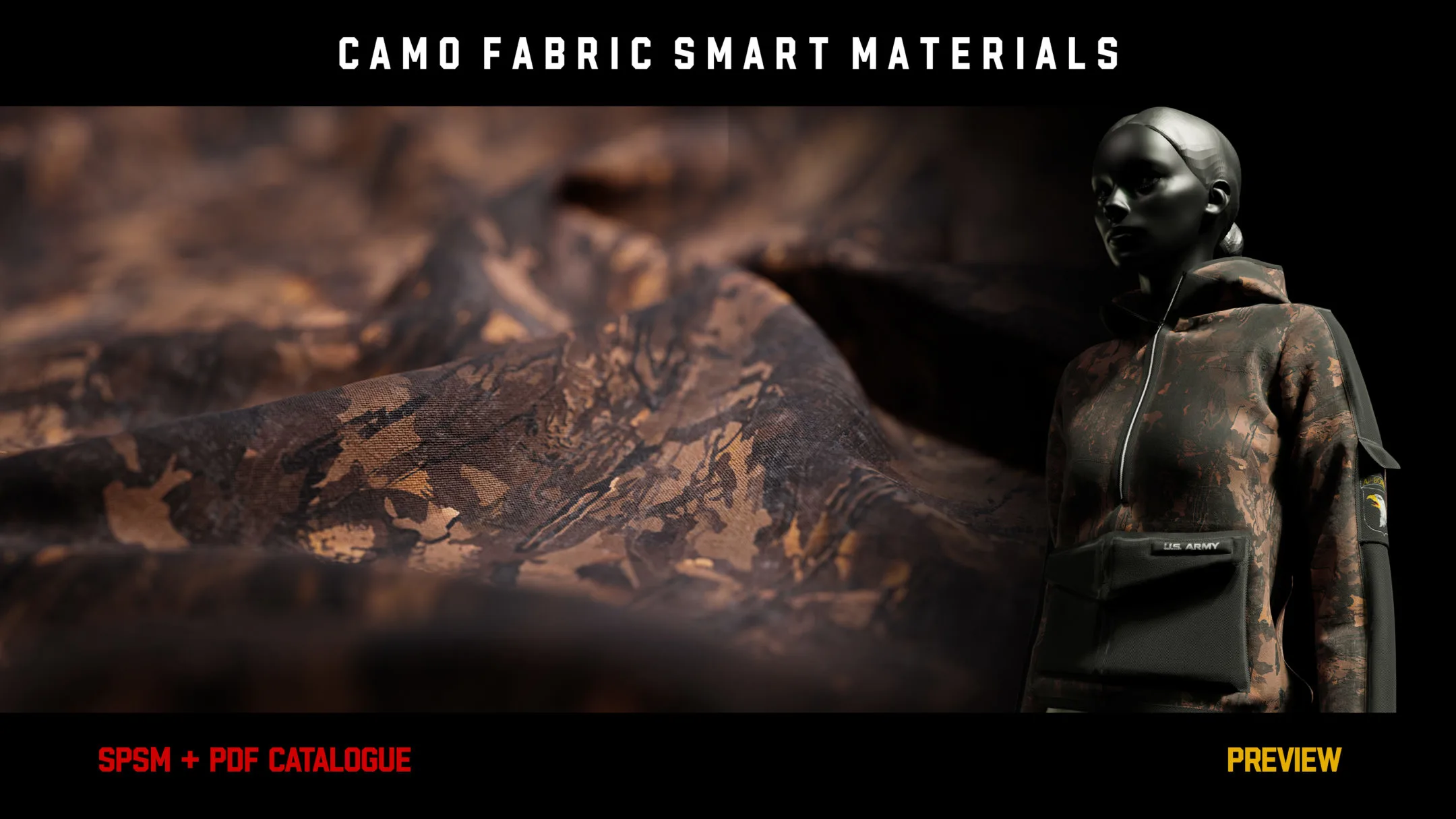 ” 15 High Detailed Camo Fabric Smart Materials ” (vol.1)