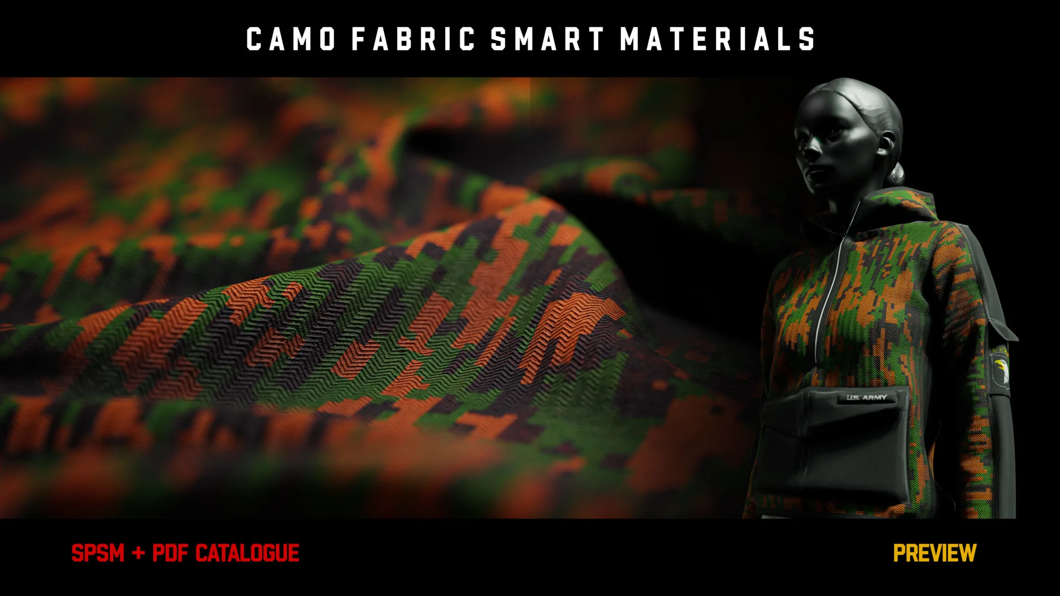 ” 15 High Detailed Camo Fabric Smart Materials ” (vol.1)