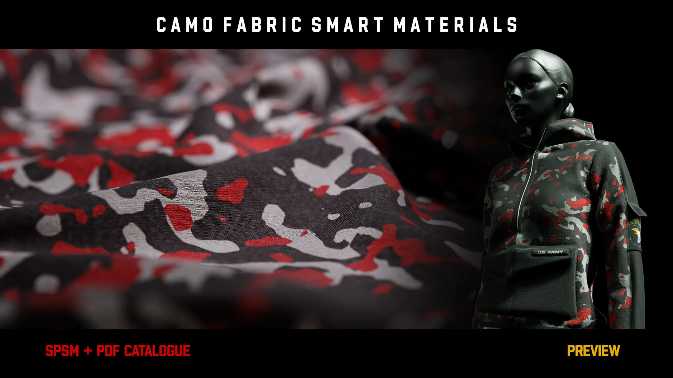” 15 High Detailed Camo Fabric Smart Materials ” (vol.1)