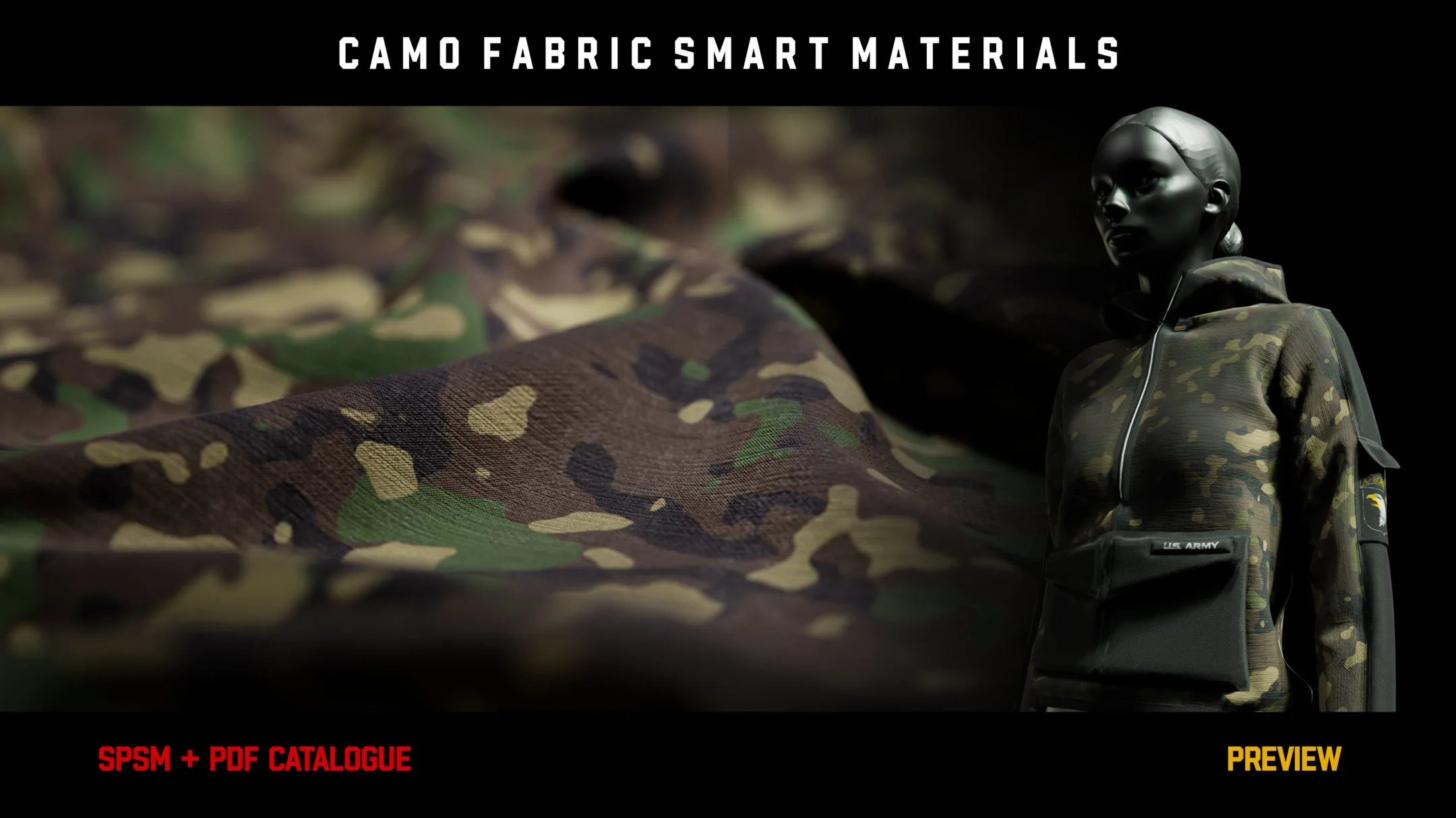 ” 15 High Detailed Camo Fabric Smart Materials ” (vol.1)