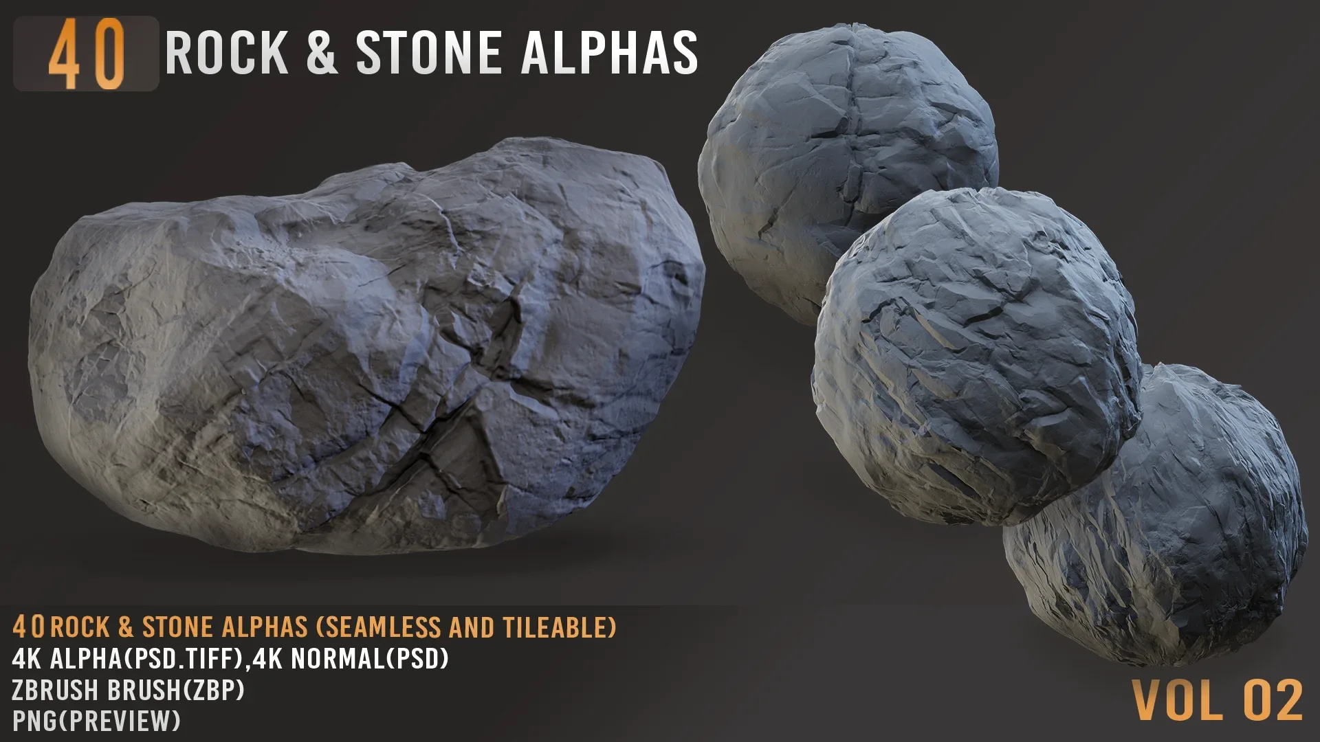 40 ROCK &amp; STONE ALPHAS_VOL02+(CONCISE TUTORIALS)