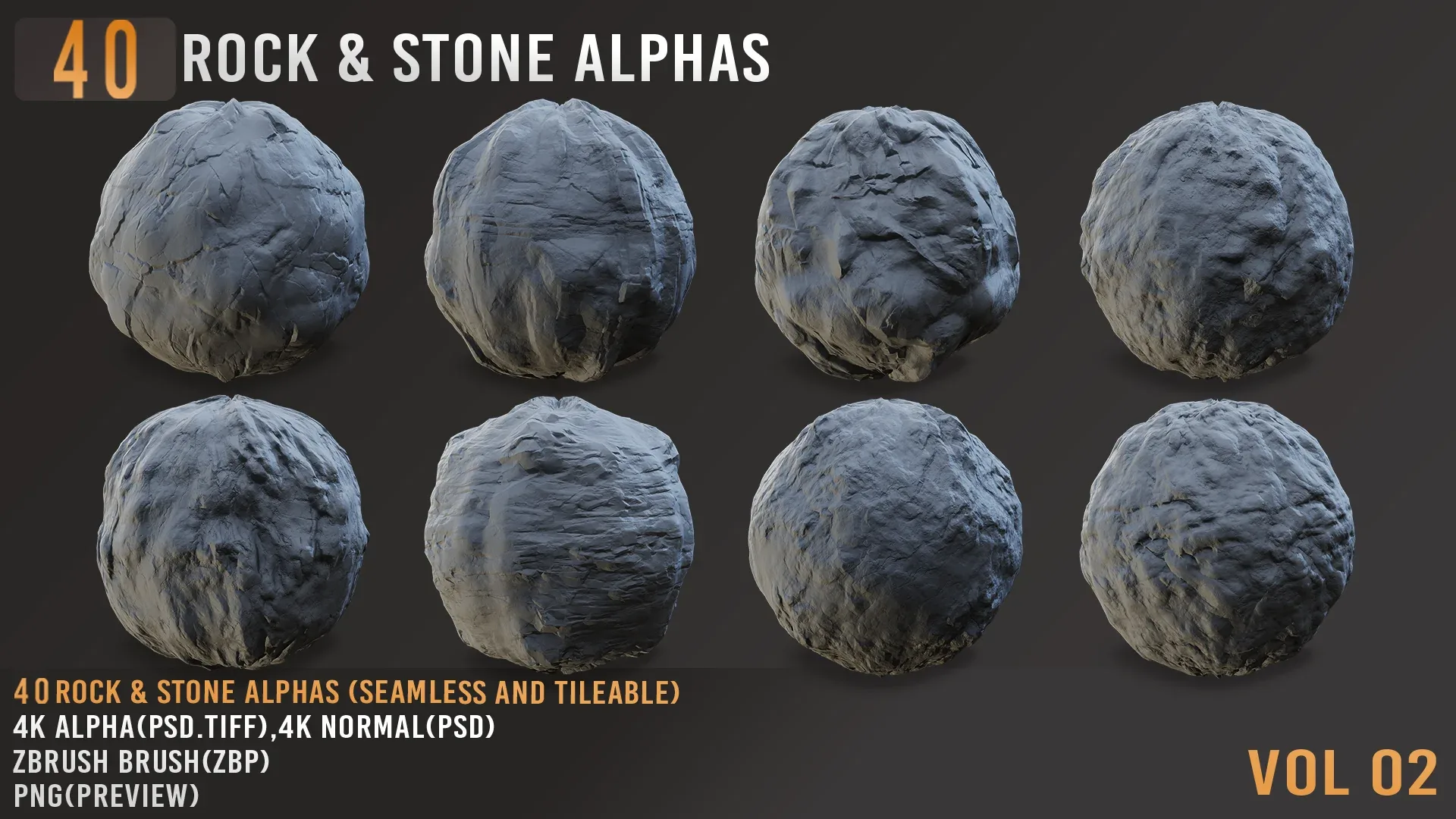 40 ROCK &amp; STONE ALPHAS_VOL02+(CONCISE TUTORIALS)