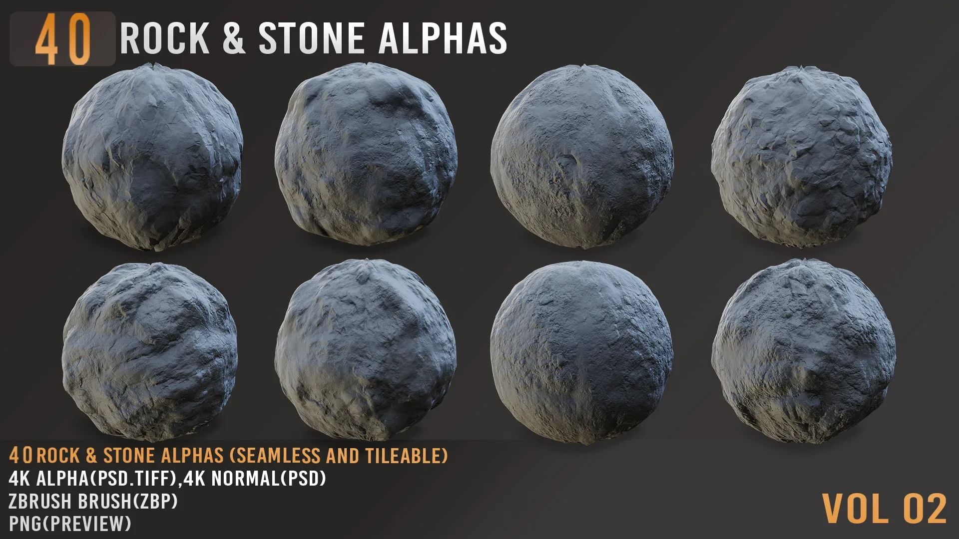 40 ROCK &amp; STONE ALPHAS_VOL02+(CONCISE TUTORIALS)