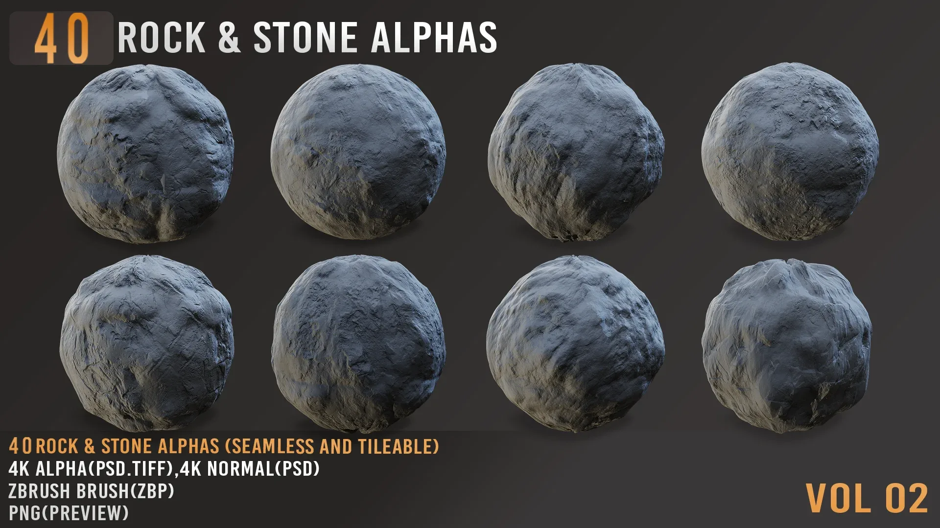 40 ROCK &amp; STONE ALPHAS_VOL02+(CONCISE TUTORIALS)