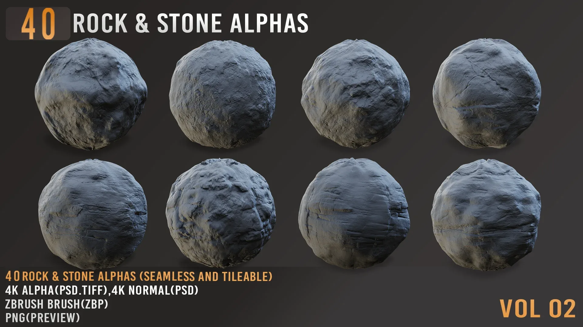 40 ROCK &amp; STONE ALPHAS_VOL02+(CONCISE TUTORIALS)