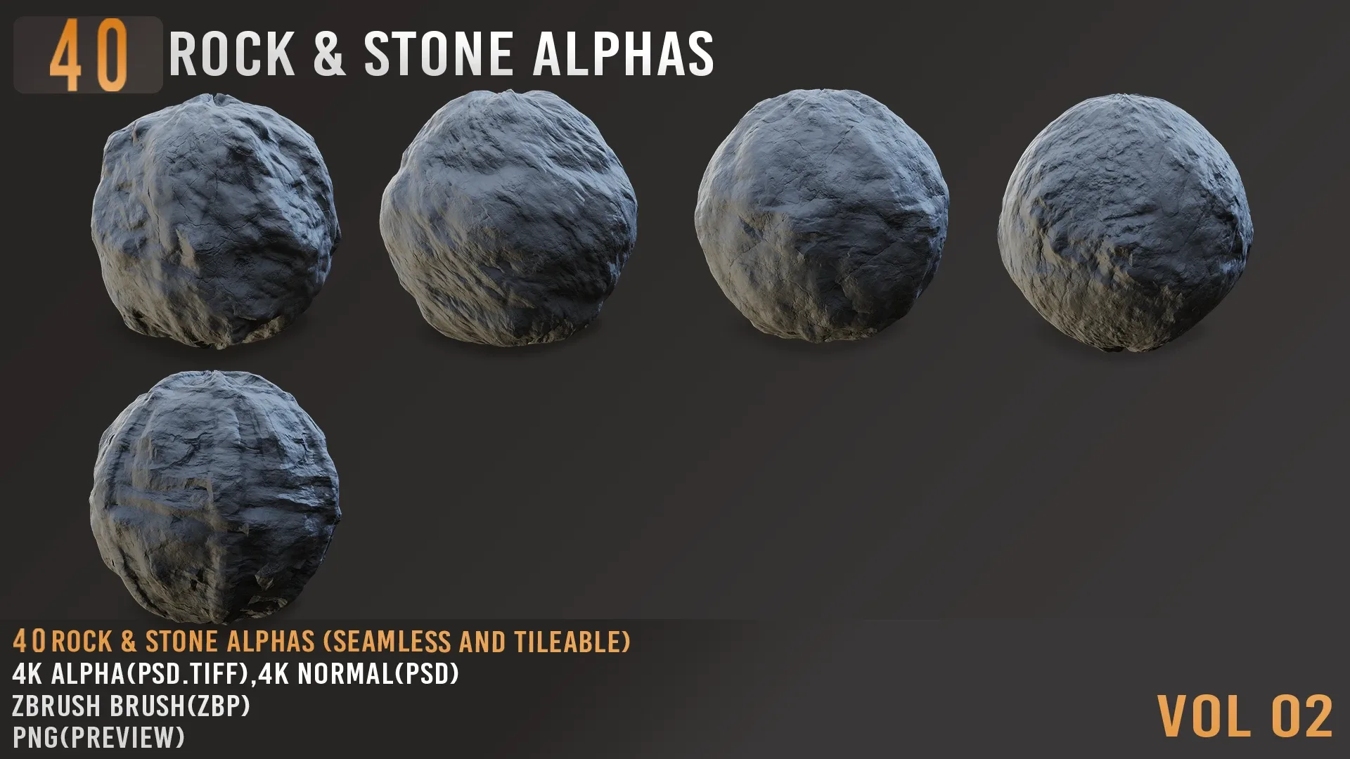 40 ROCK &amp; STONE ALPHAS_VOL02+(CONCISE TUTORIALS)