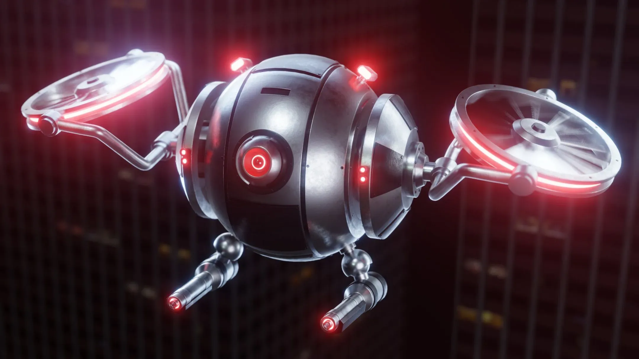 Sci-Fi Security Drone (Blender)