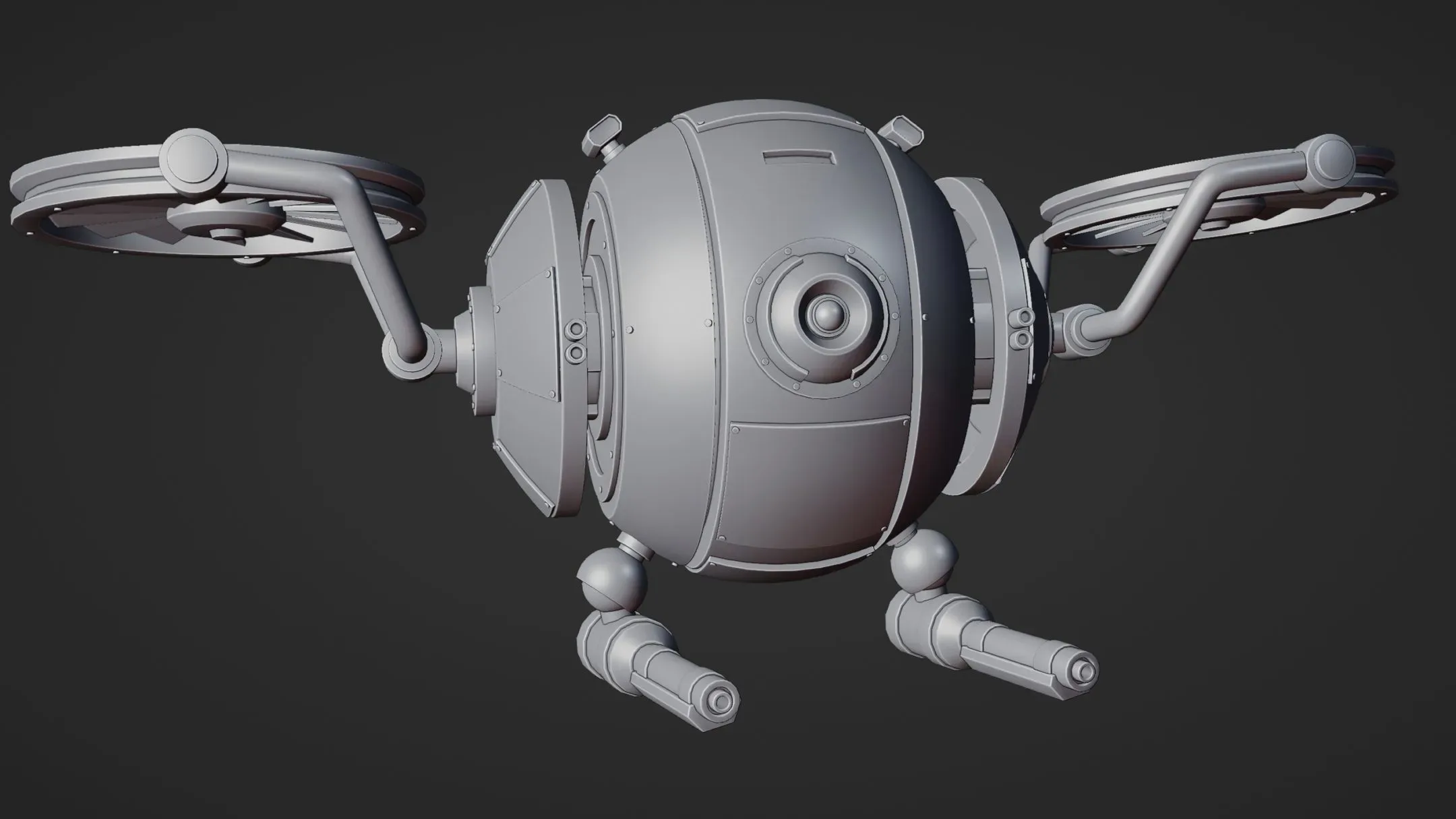 Sci-Fi Security Drone (Blender)