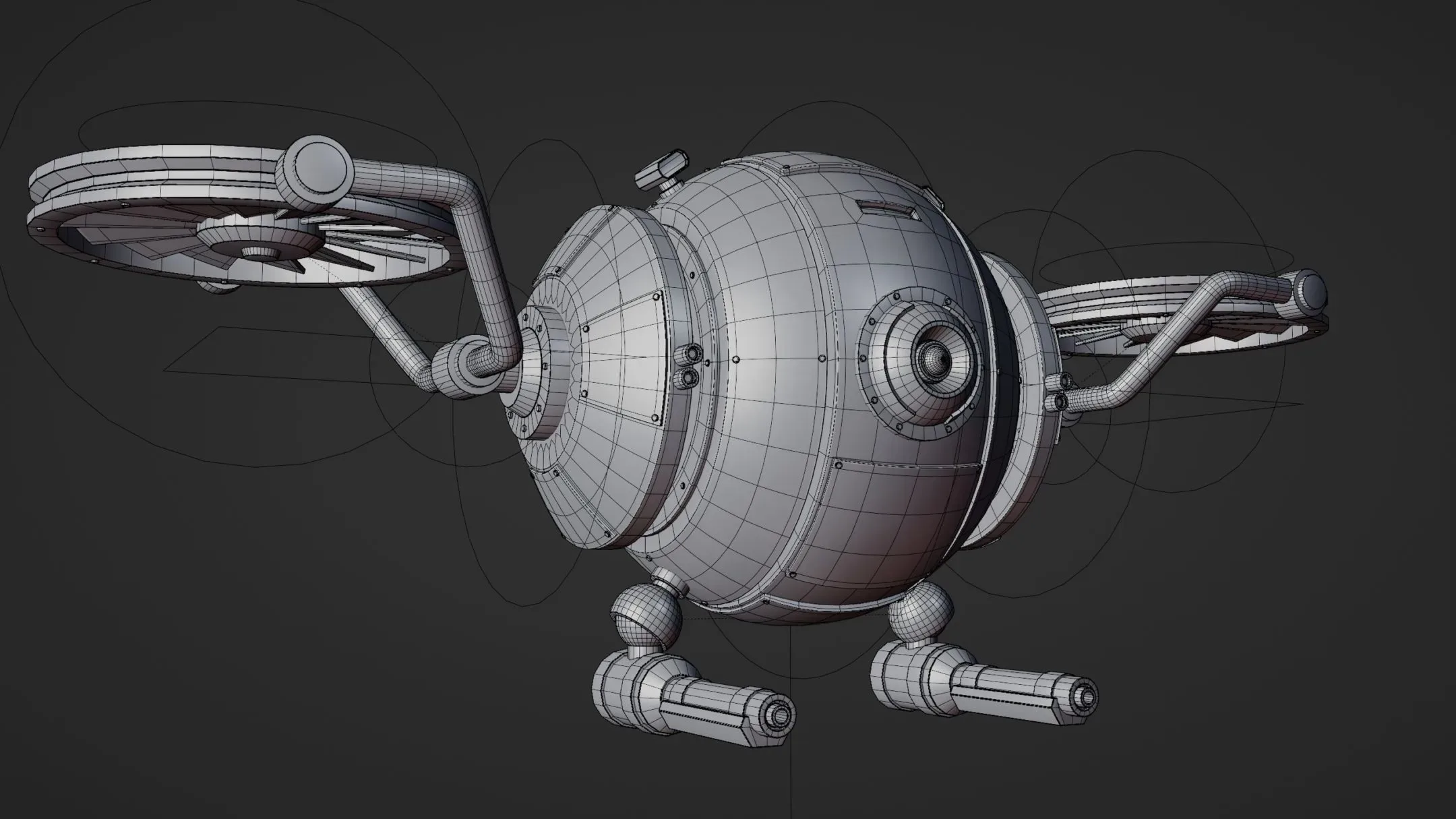 Sci-Fi Security Drone (Blender)