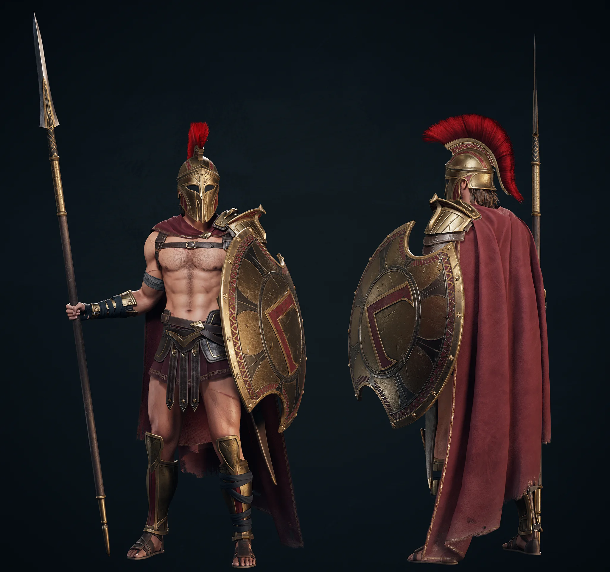 Spartan Hoplite - Game Ready