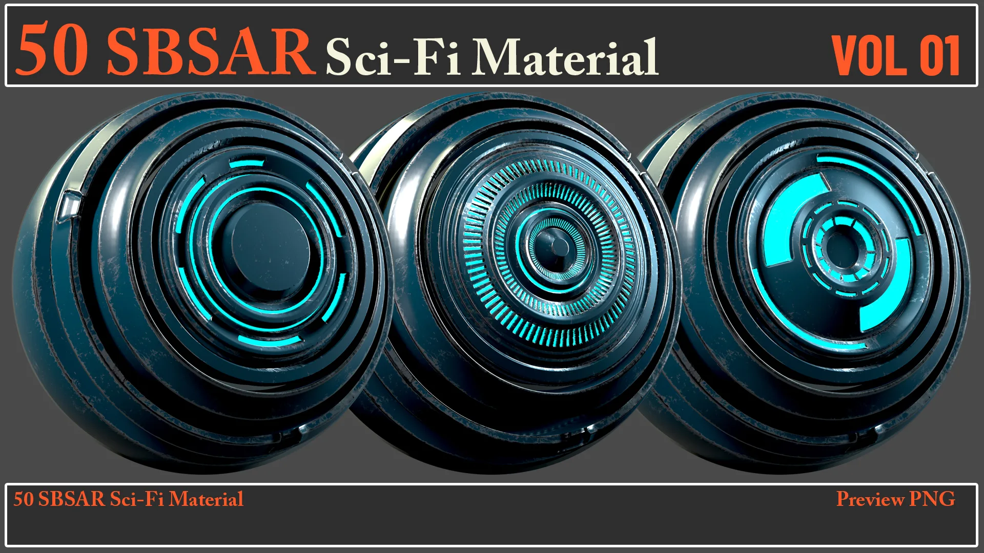 50 SBSAR Sci-Fi Material VOL 01 + Video How To Use