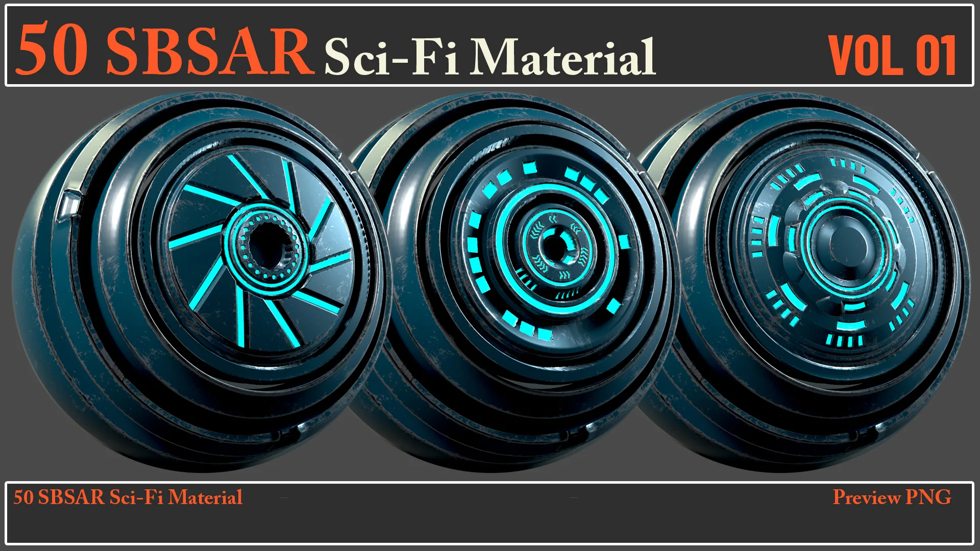 50 SBSAR Sci-Fi Material VOL 01 + Video How To Use