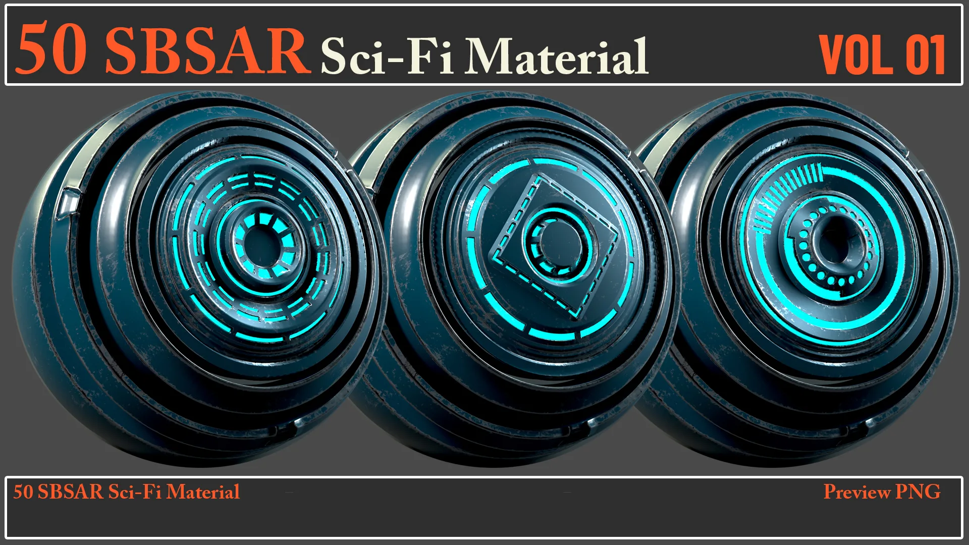 50 SBSAR Sci-Fi Material VOL 01 + Video How To Use