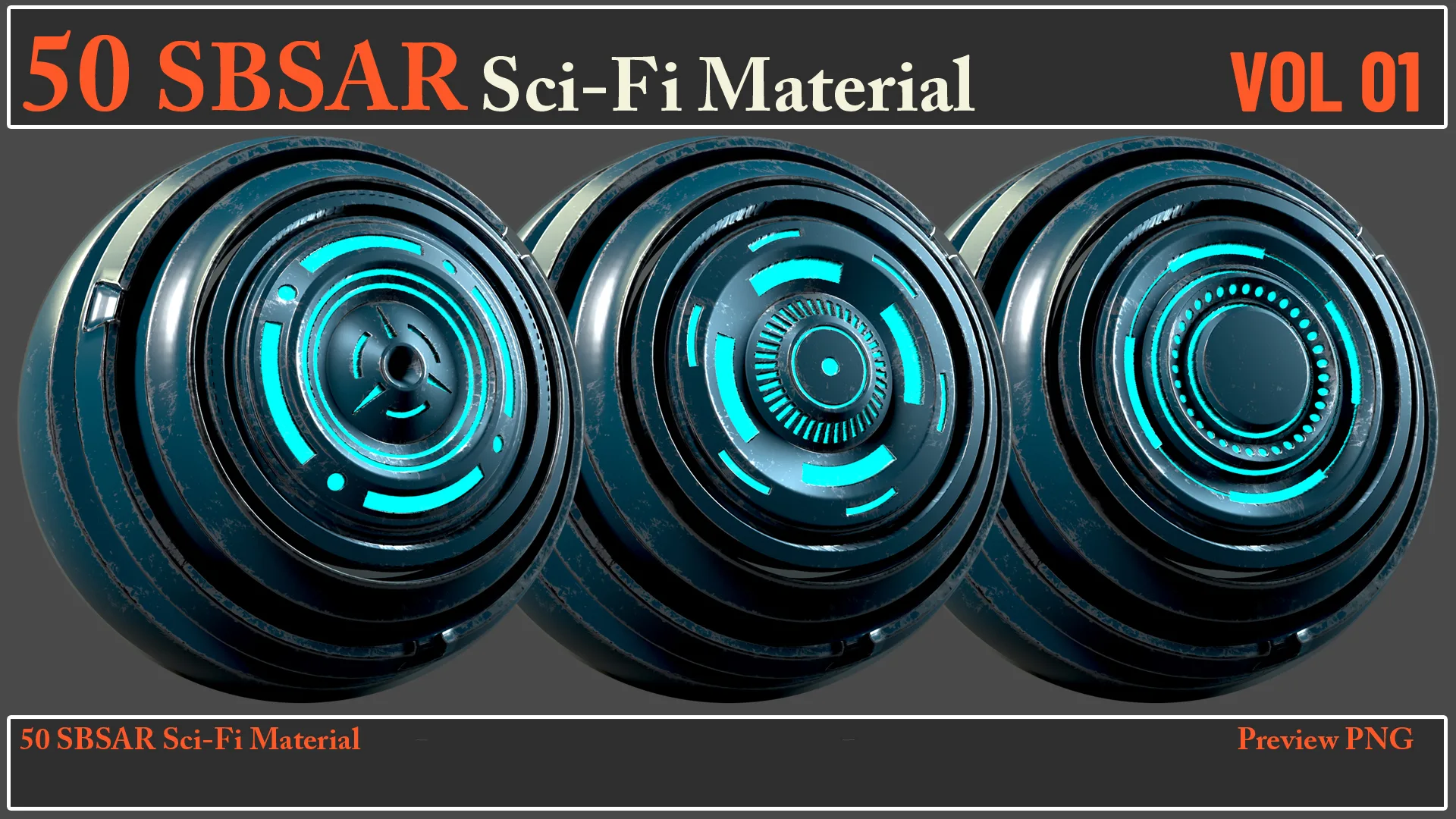 50 SBSAR Sci-Fi Material VOL 01 + Video How To Use