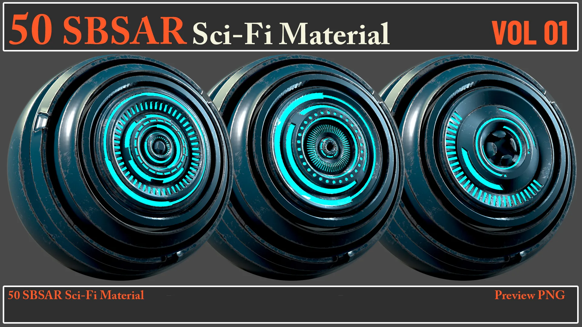 50 SBSAR Sci-Fi Material VOL 01 + Video How To Use