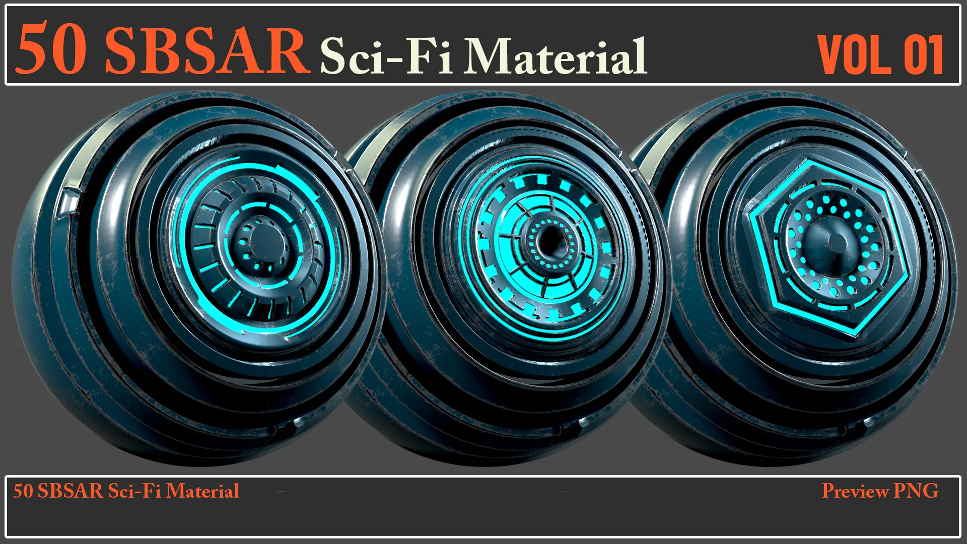 50 SBSAR Sci-Fi Material VOL 01 + Video How To Use