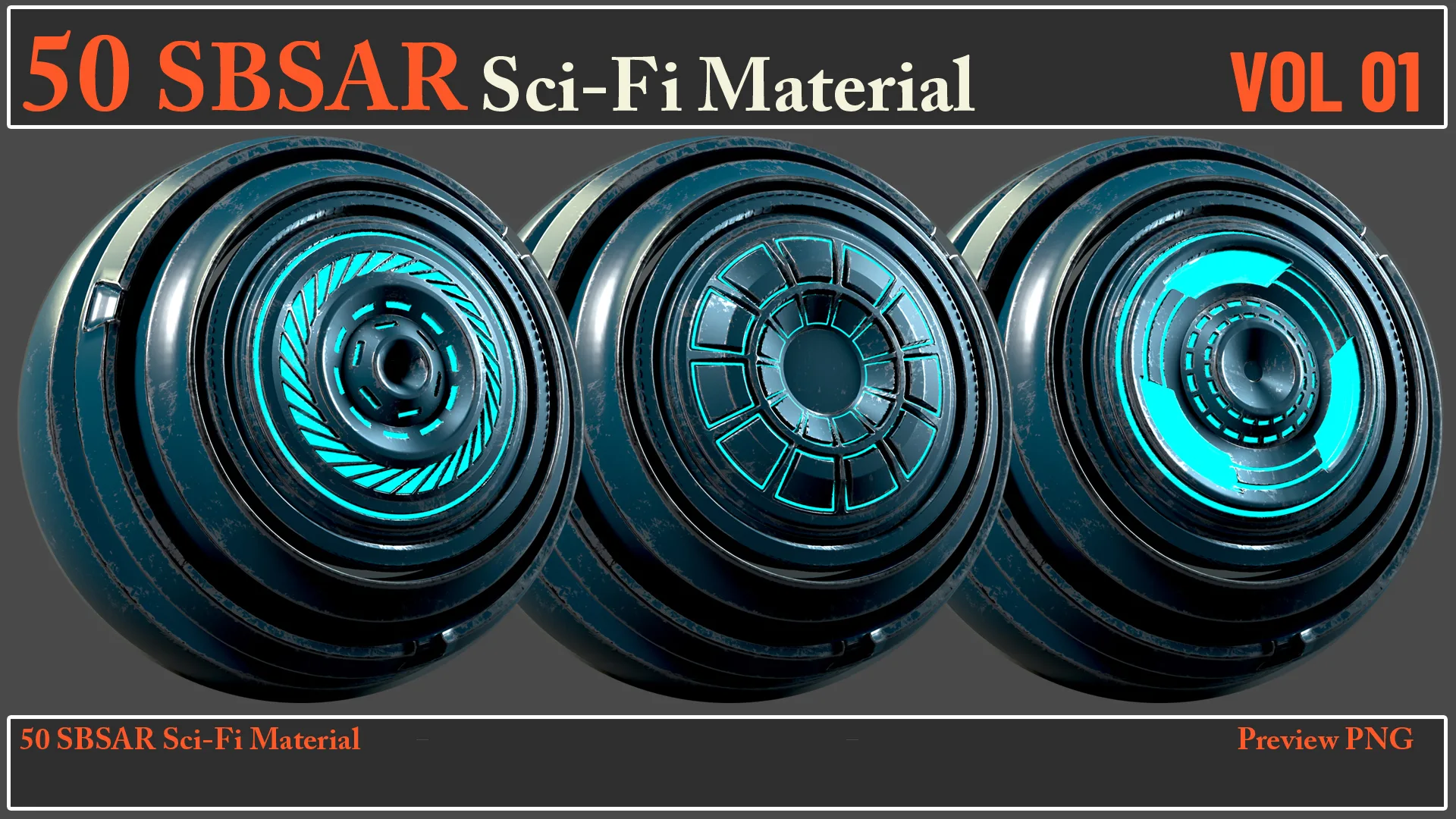 50 SBSAR Sci-Fi Material VOL 01 + Video How To Use