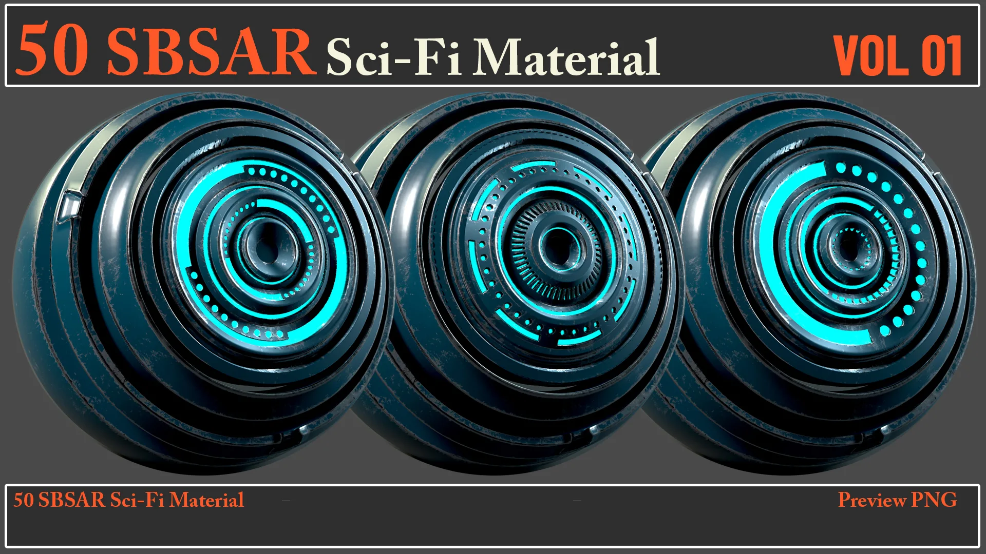 50 SBSAR Sci-Fi Material VOL 01 + Video How To Use