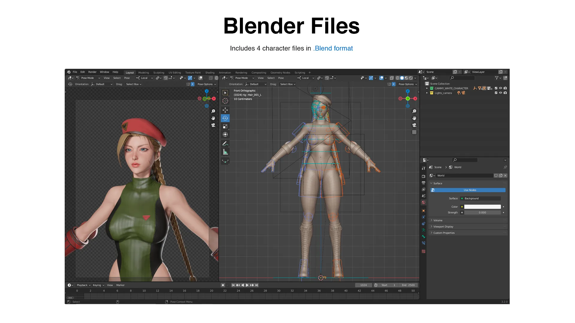 Cammy White - Game Ready 3d model UE4