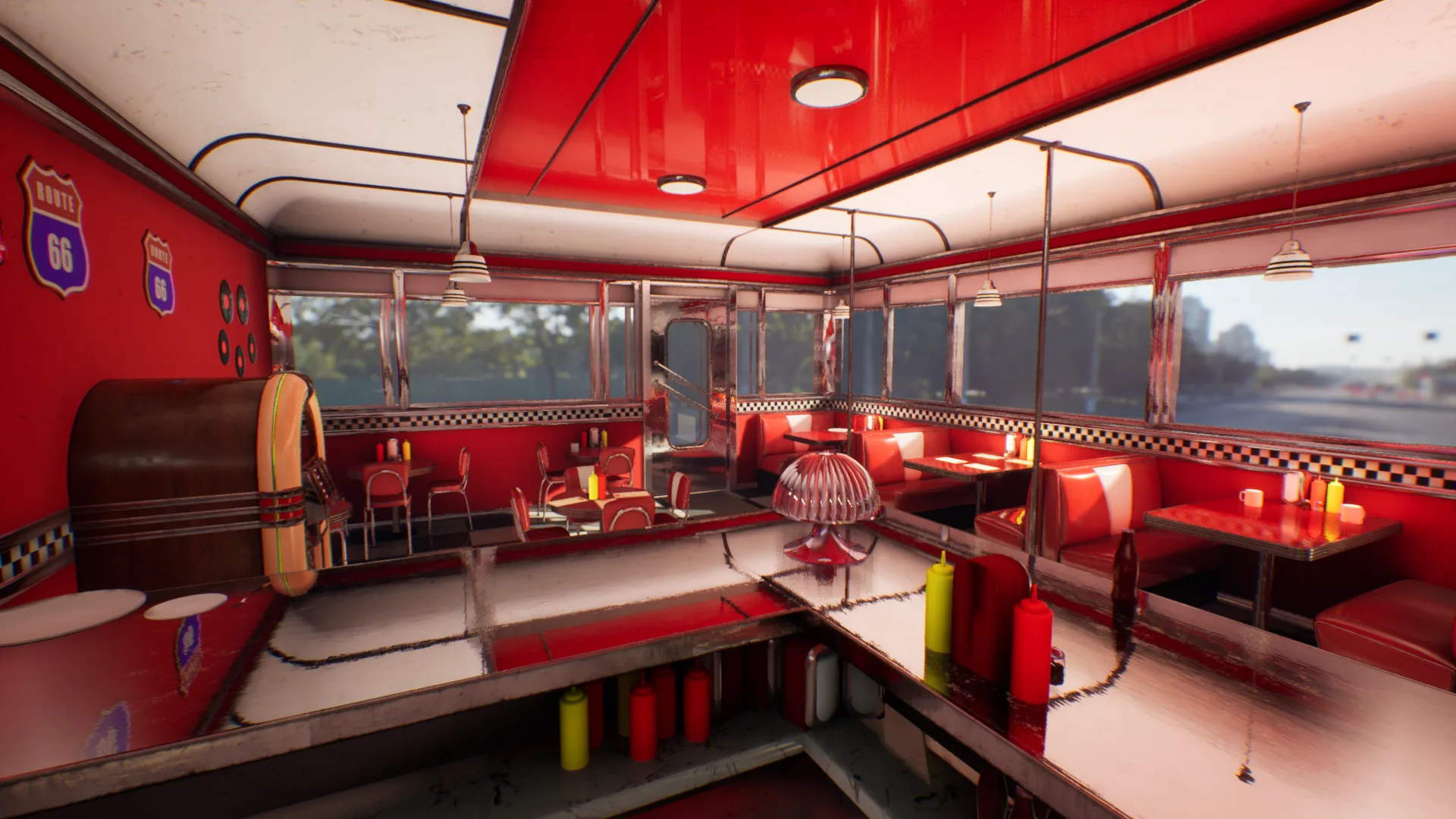 Modular Vintage American Diner Asset Pack Blender FBX UE4