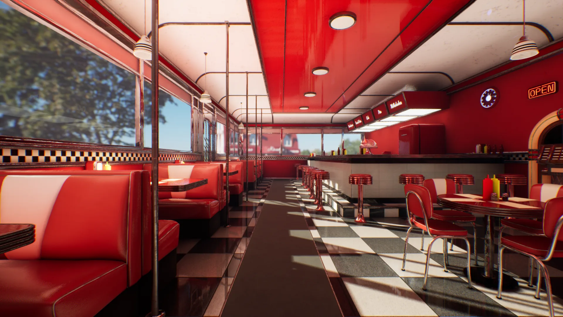 Modular Vintage American Diner Asset Pack Blender FBX UE4