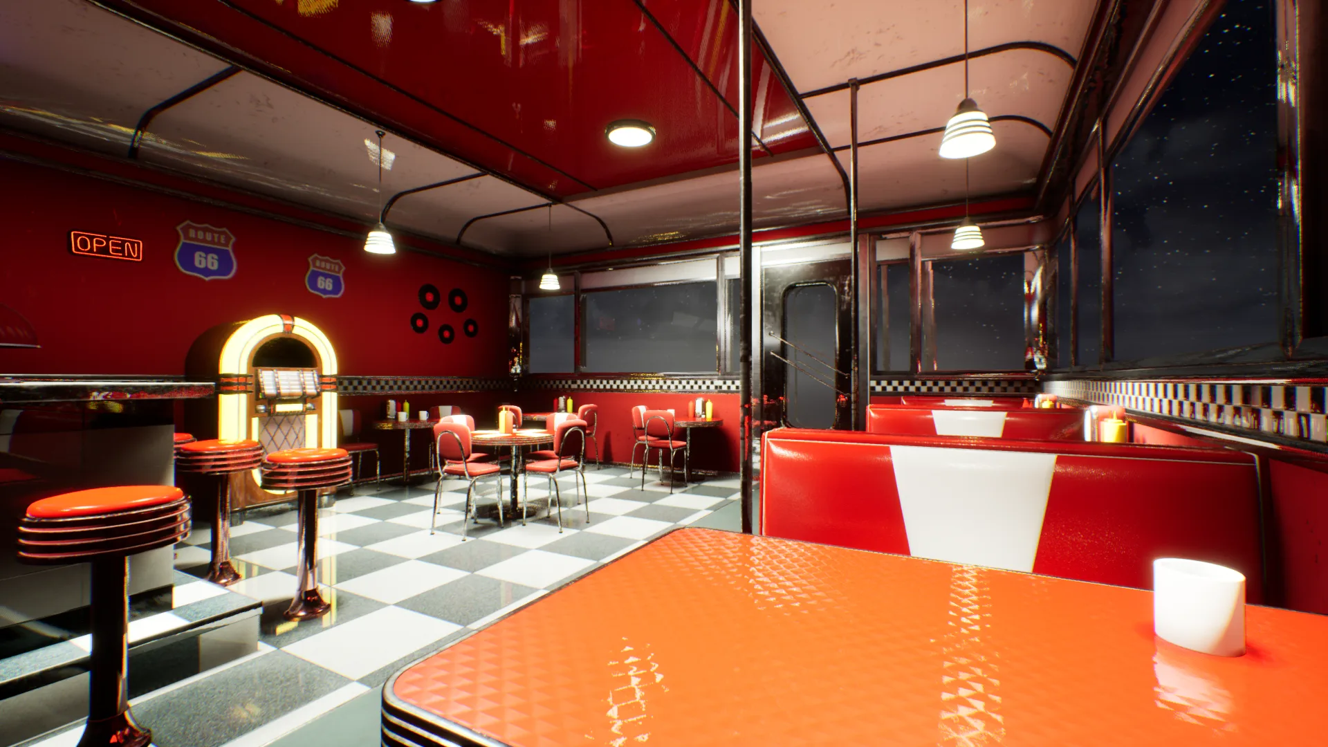 Modular Vintage American Diner Asset Pack Blender FBX UE4