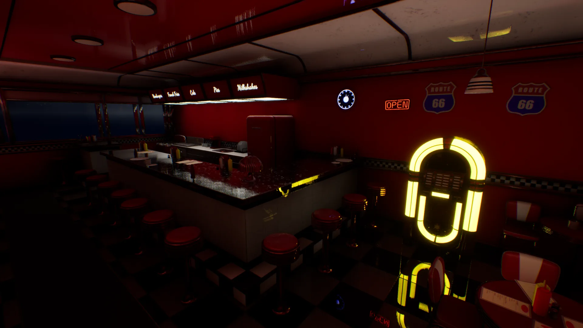 Modular Vintage American Diner Asset Pack Blender FBX UE4