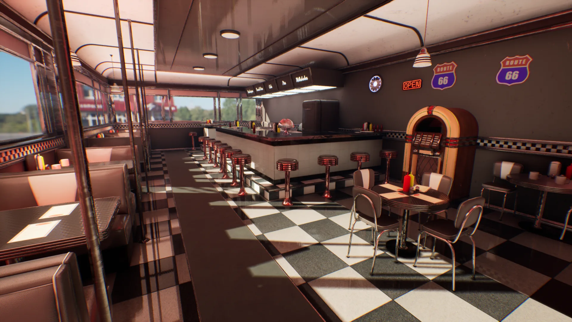 Modular Vintage American Diner Asset Pack Blender FBX UE4