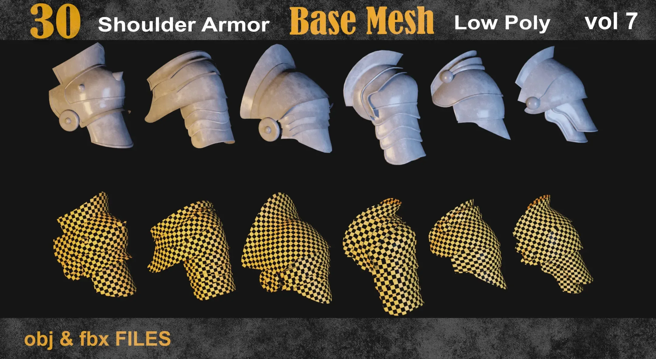 30 Shoulder Armor Base Mesh vol 7