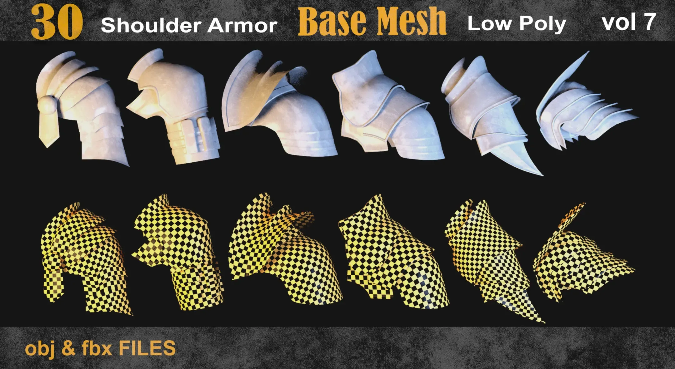 30 Shoulder Armor Base Mesh vol 7