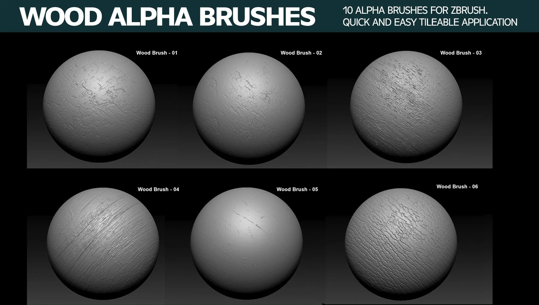 Wood Alpha Brushes for Zbrush