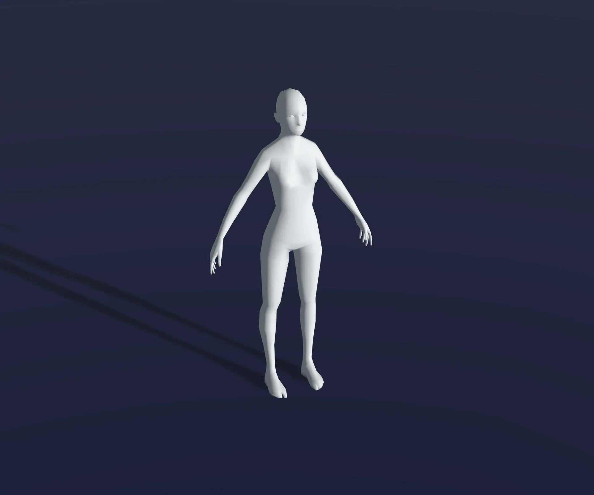 Male and Female Body Base Mesh 28 Animations 3D Model 1k Polygons