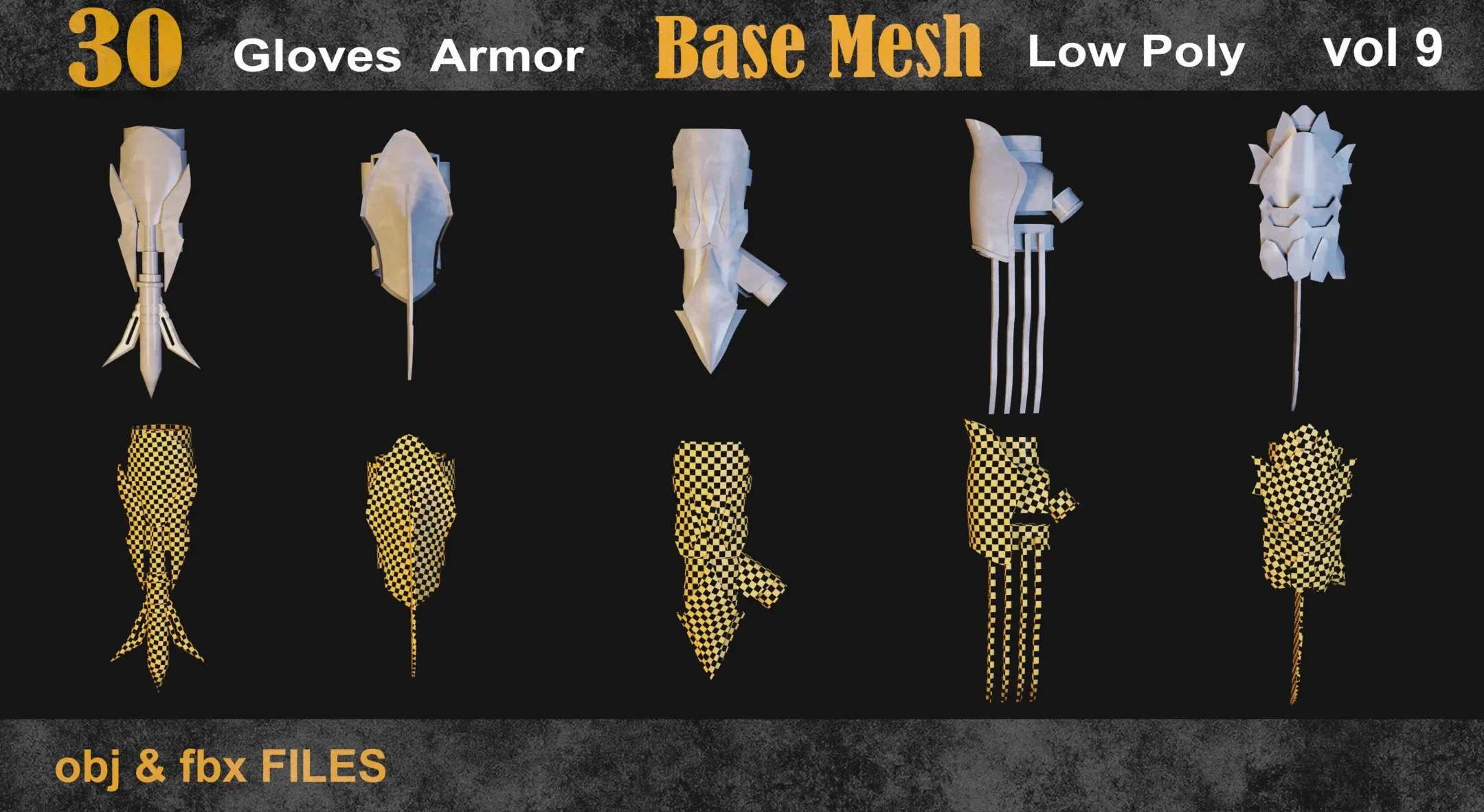 30 Gloves Armor Base Mesh vol 9