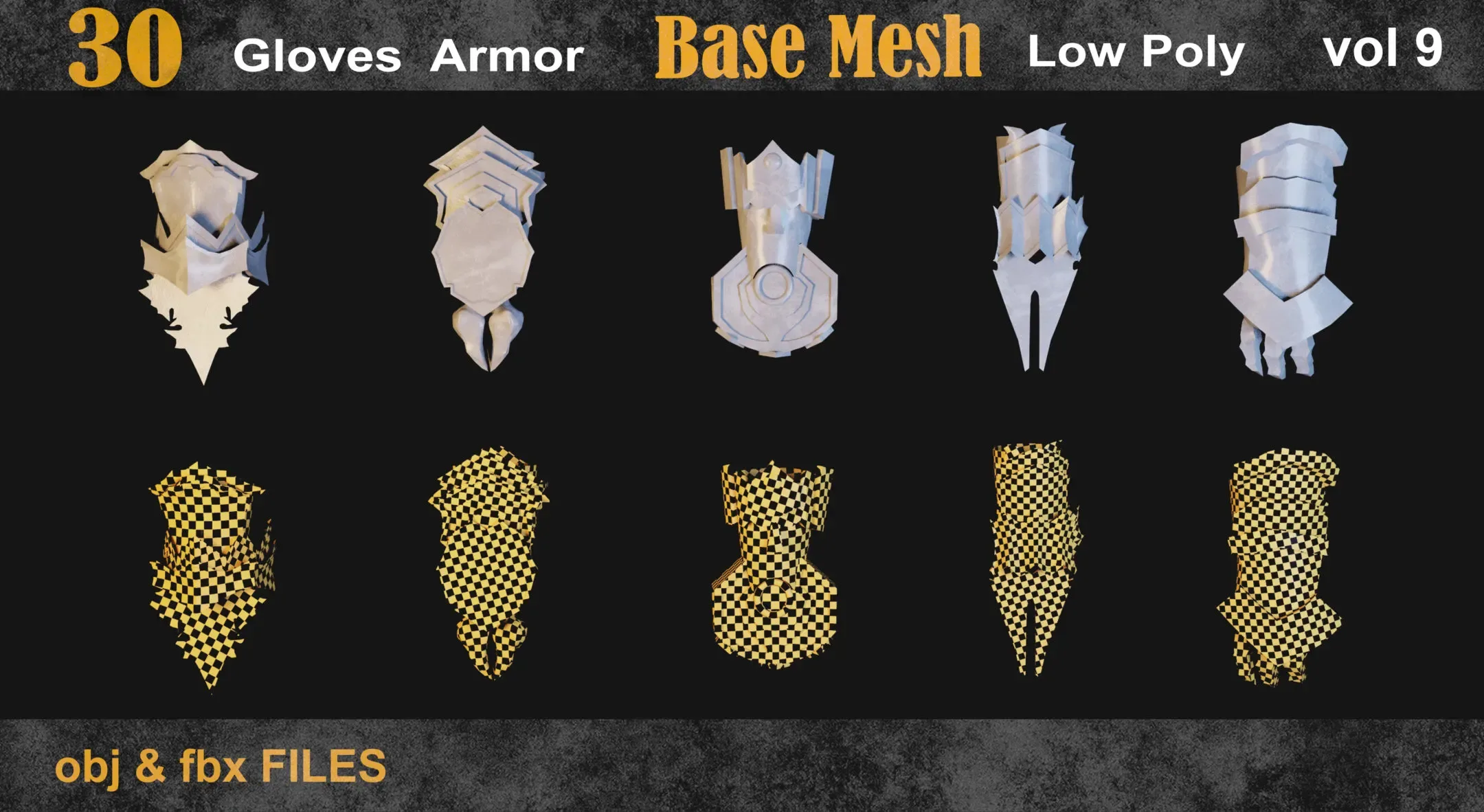 30 Gloves Armor Base Mesh vol 9