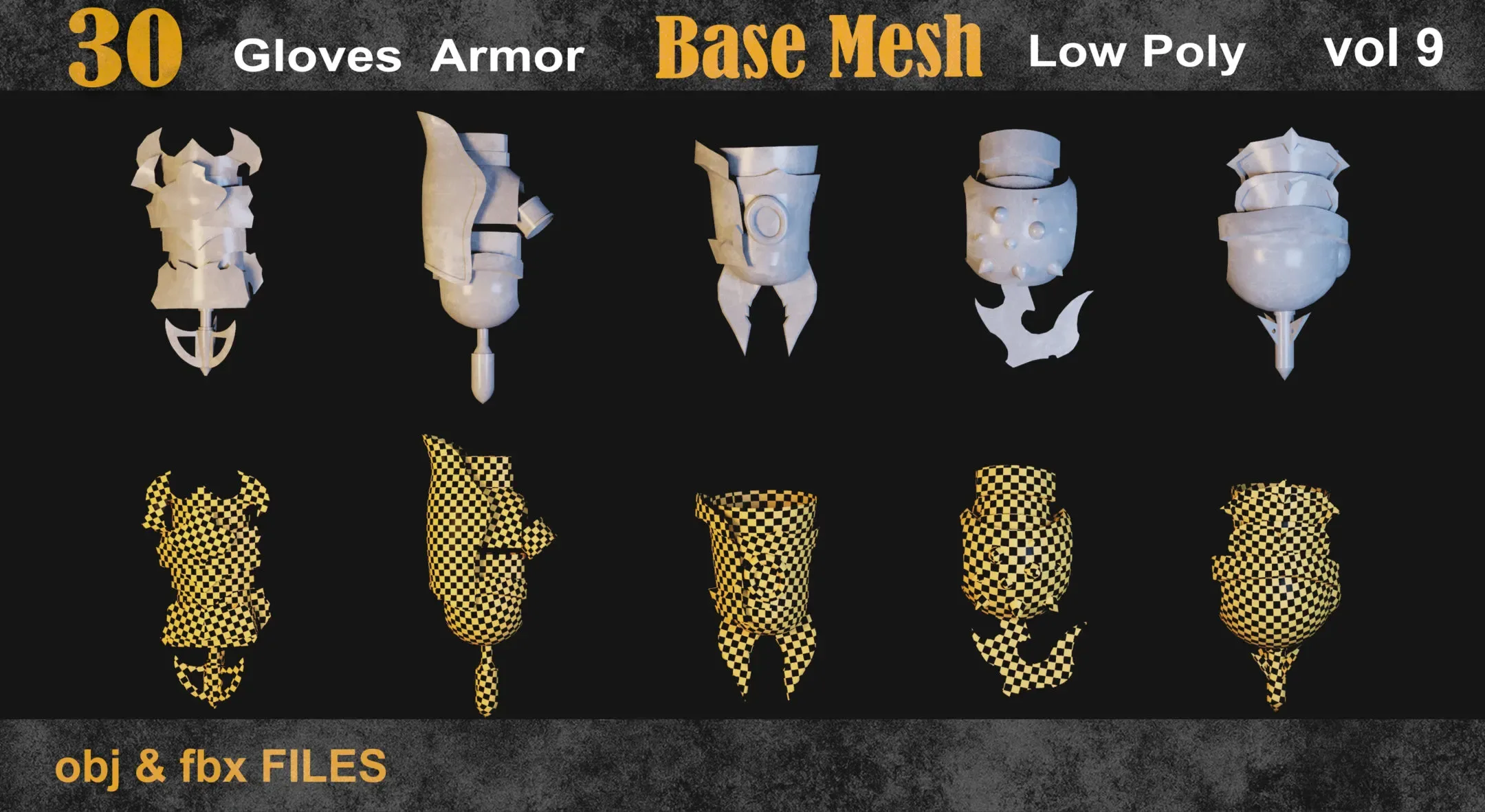 30 Gloves Armor Base Mesh vol 9