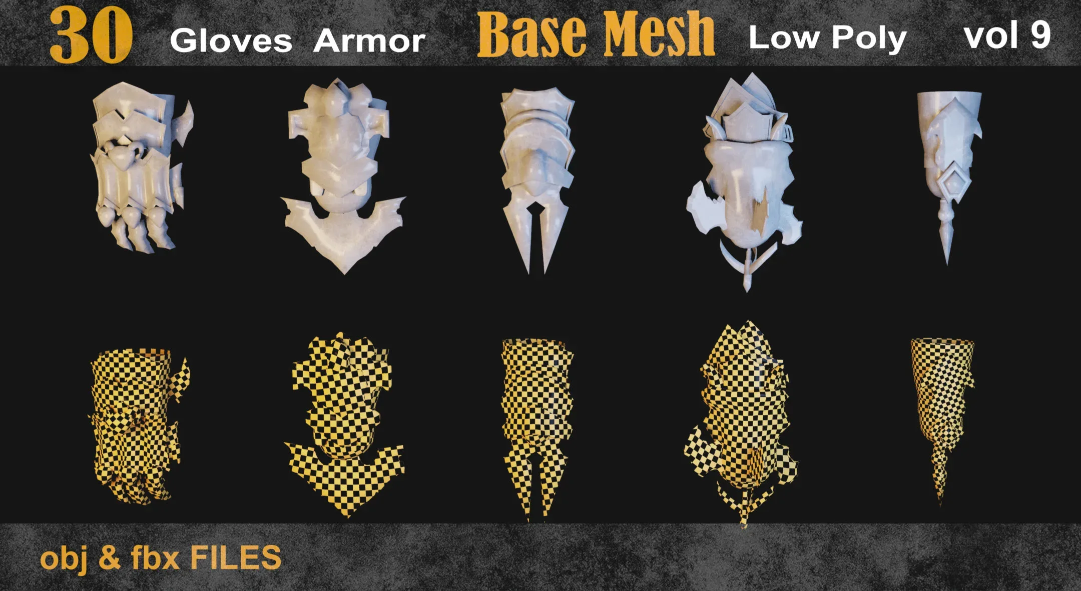 30 Gloves Armor Base Mesh vol 9
