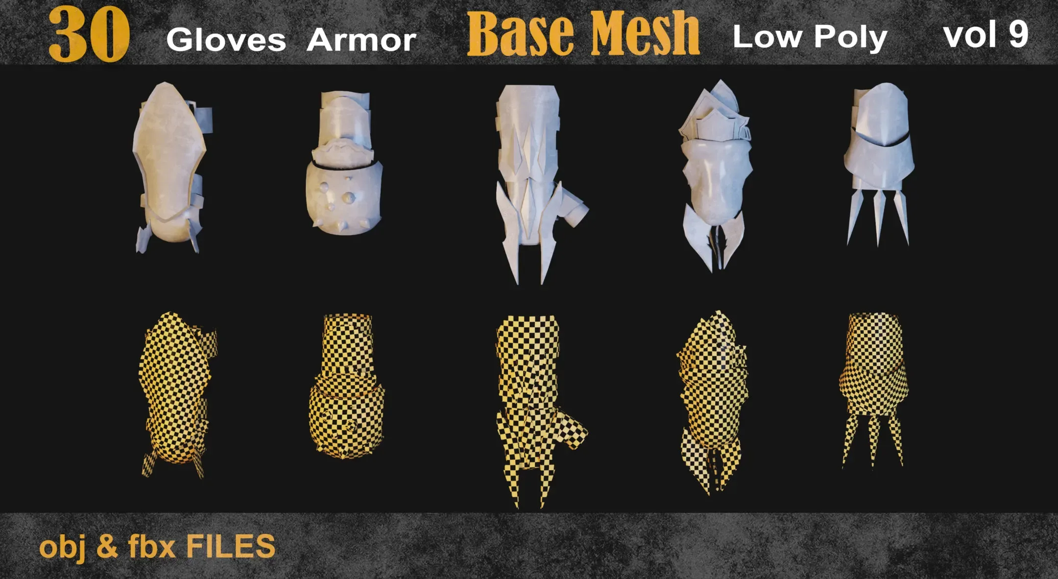 30 Gloves Armor Base Mesh vol 9