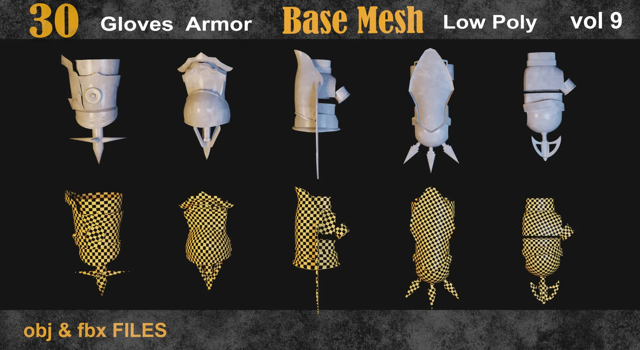 30 Gloves Armor Base Mesh vol 9