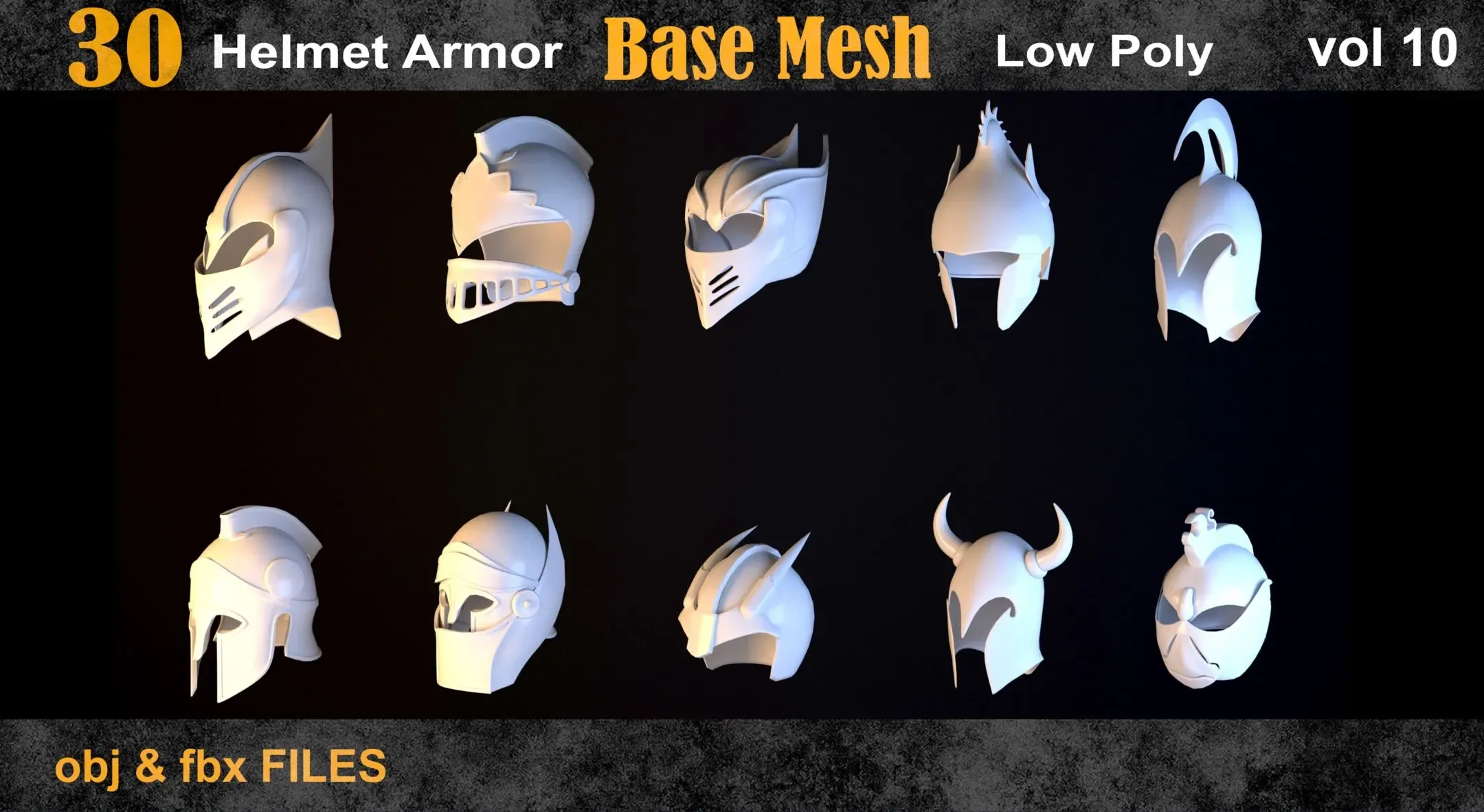 30 Helmet armor base mesh - vol 10