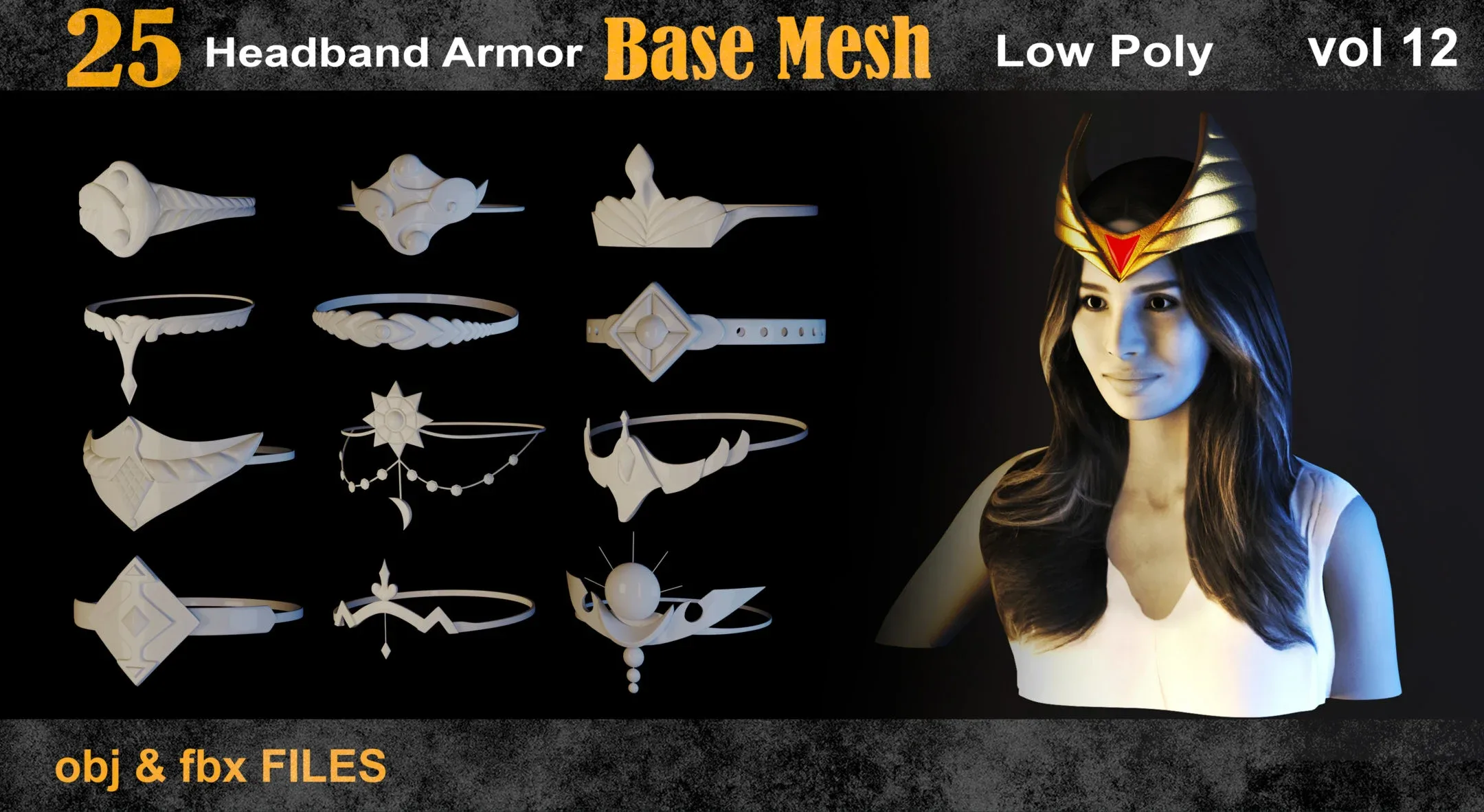 25 headband armor Base Mesh -vol 12