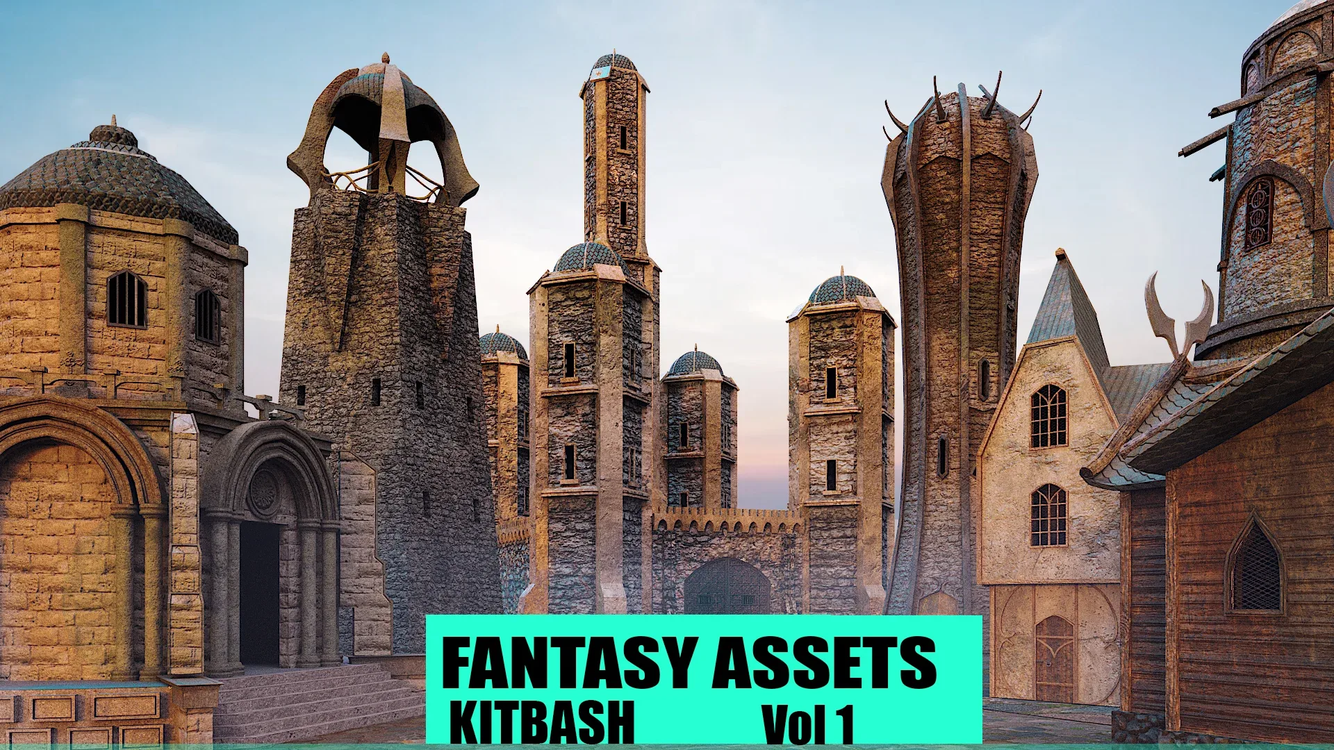 KITBASH : FANTASY ASSETS +TEXTURES Vol 1