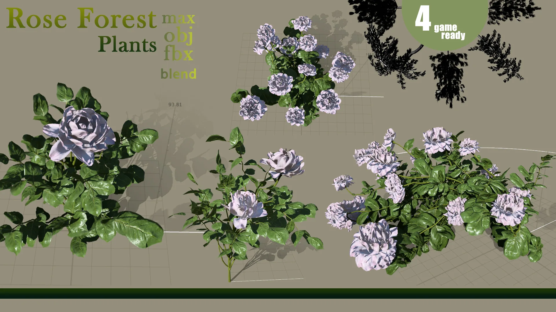 20 Forest plants and bushes Pack VOL 08