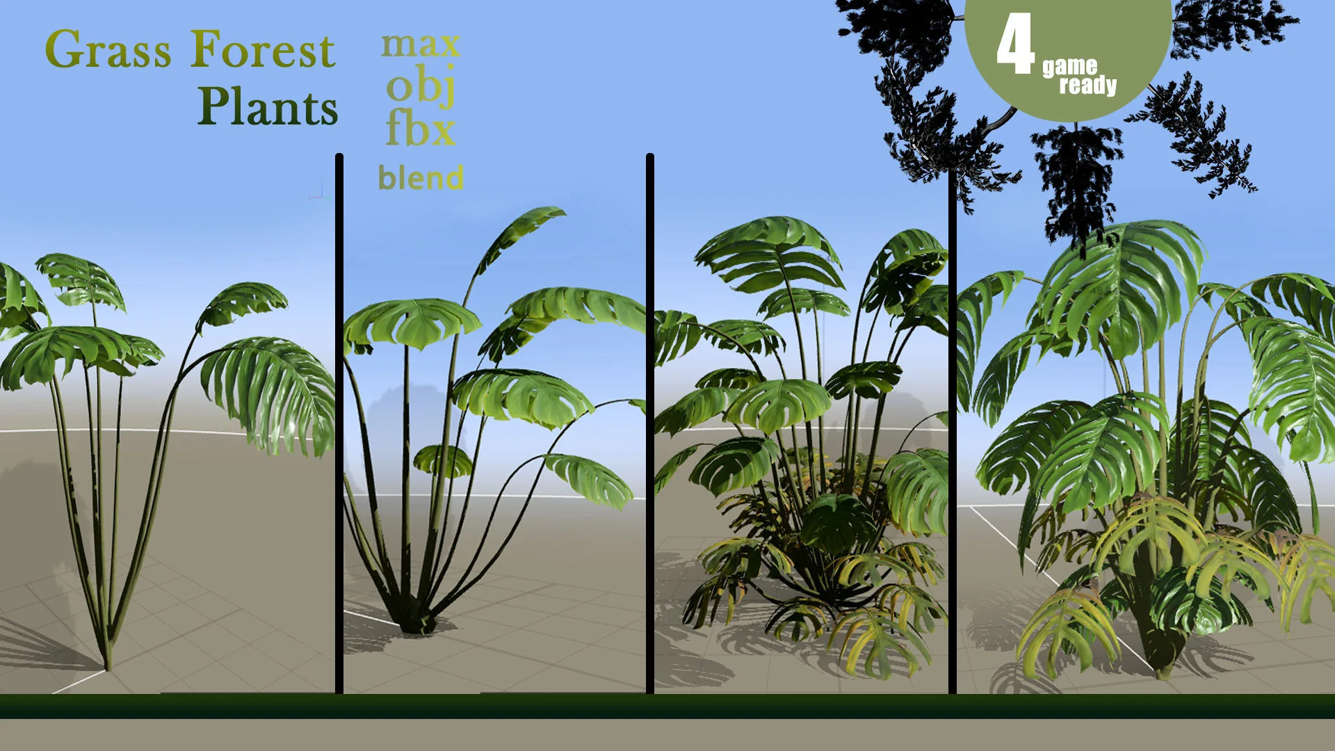 20 Forest plants and bushes Pack VOL 08