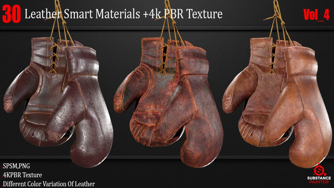 30 Leather Smart Material + 4K PBR Texture Vol_4
