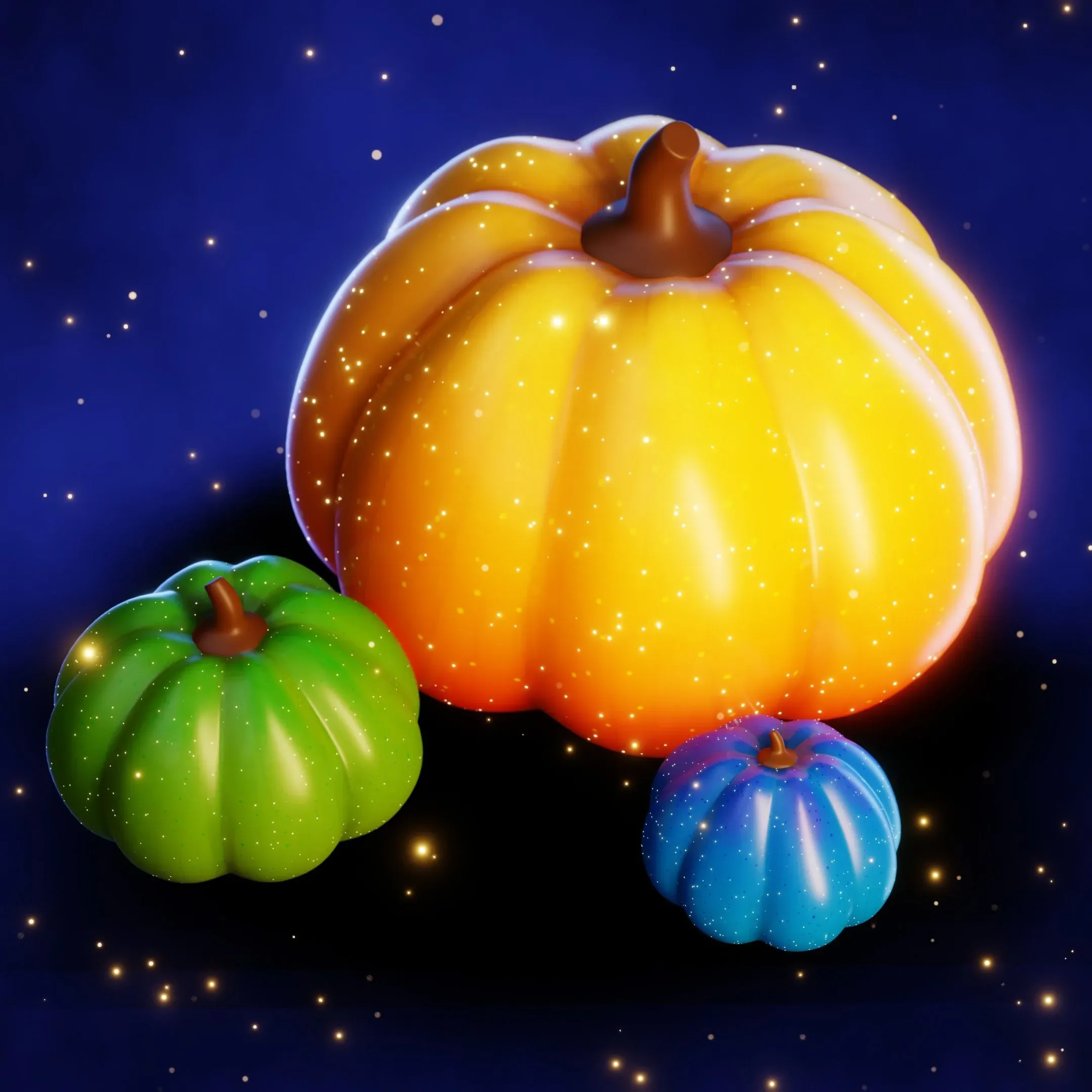 Stylized Hand Painted Pumpkins